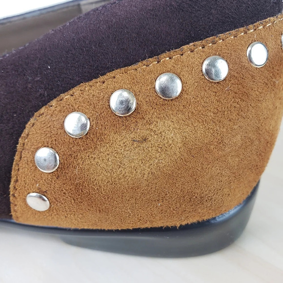 Aerosoles Know it All Flat Shoes Size 8M Brown Suede Leather Studded Pointed Toe - Picture 14 of 14